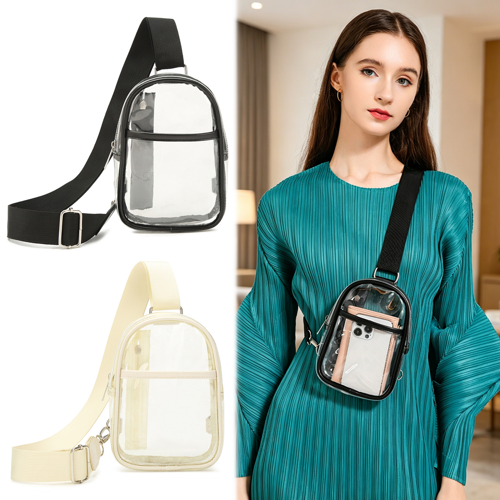Sling Backpack Shoulder - Clear Sling Bag,Waterproof Shoulder Bag,PVC Mini