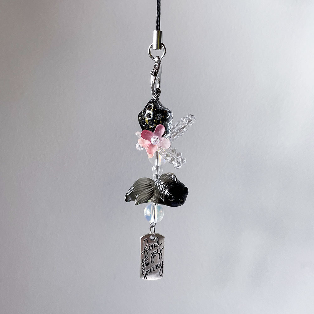 Black Goldfish Phone Charm Cha - Fashion Backpack Women avis et prix