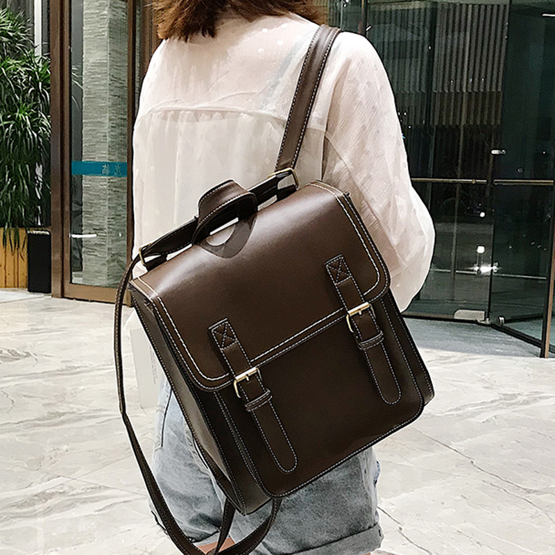 Vintage Backpack Female Pu Lea - Leather Backpack Vintage avis et prix