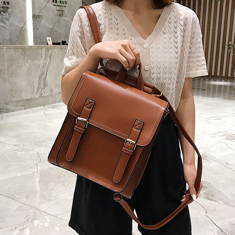 Vintage Backpack Female Pu Lea - Leather Backpack Vintage avis et prix