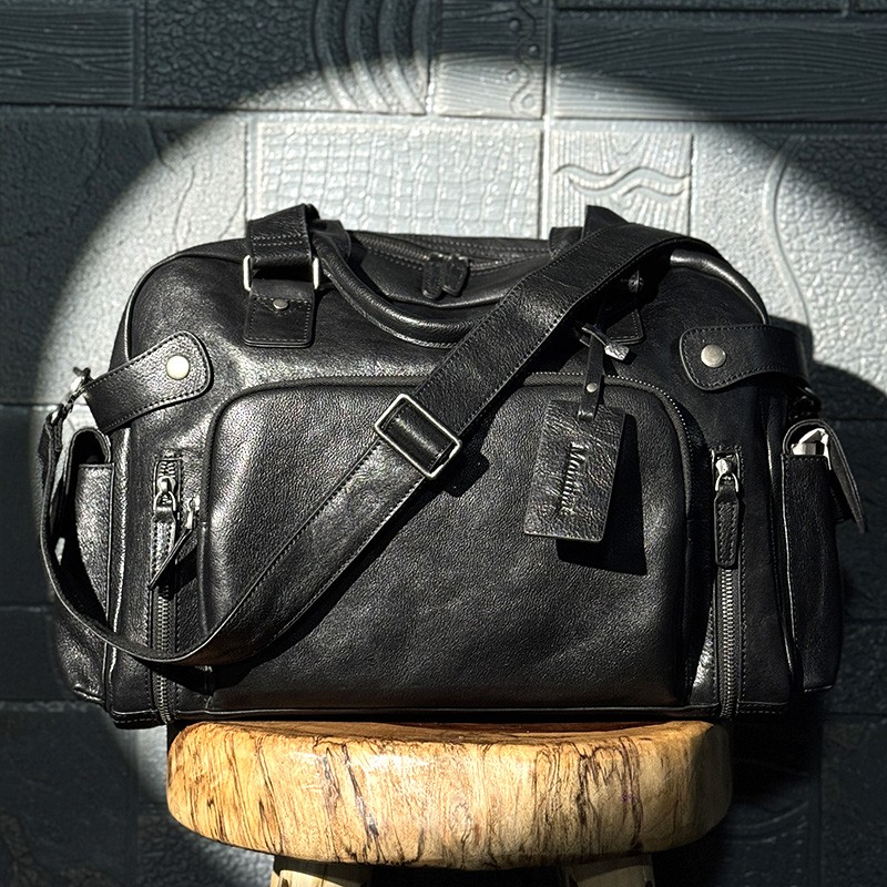 Vintage vegetable tanned leath - Canvas Backpack Casual avis et prix