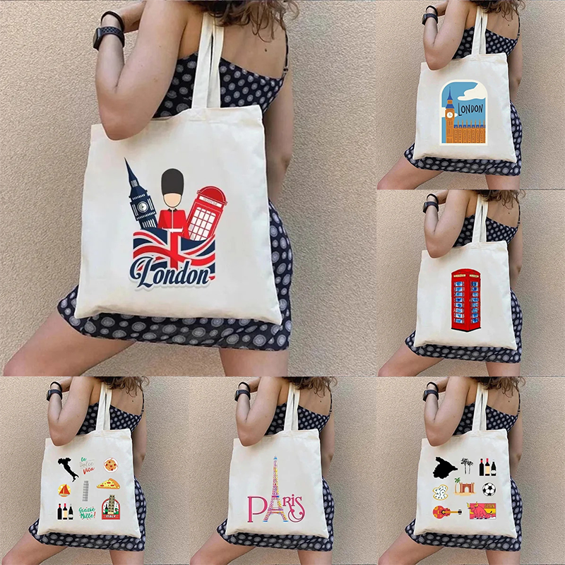 London UK Paris Printing Ladie - Canvas Backpack Casual avis et prix