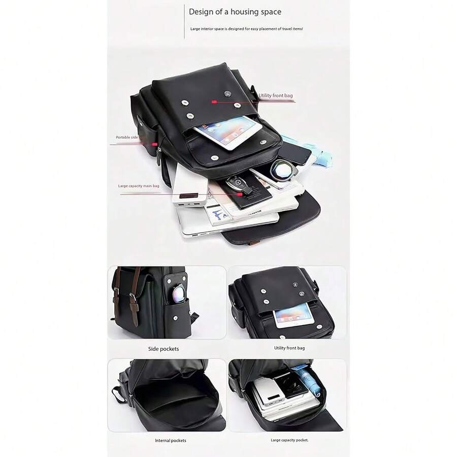 PU Leather Backpack For Men An - Leather Backpack Vintage avis et prix