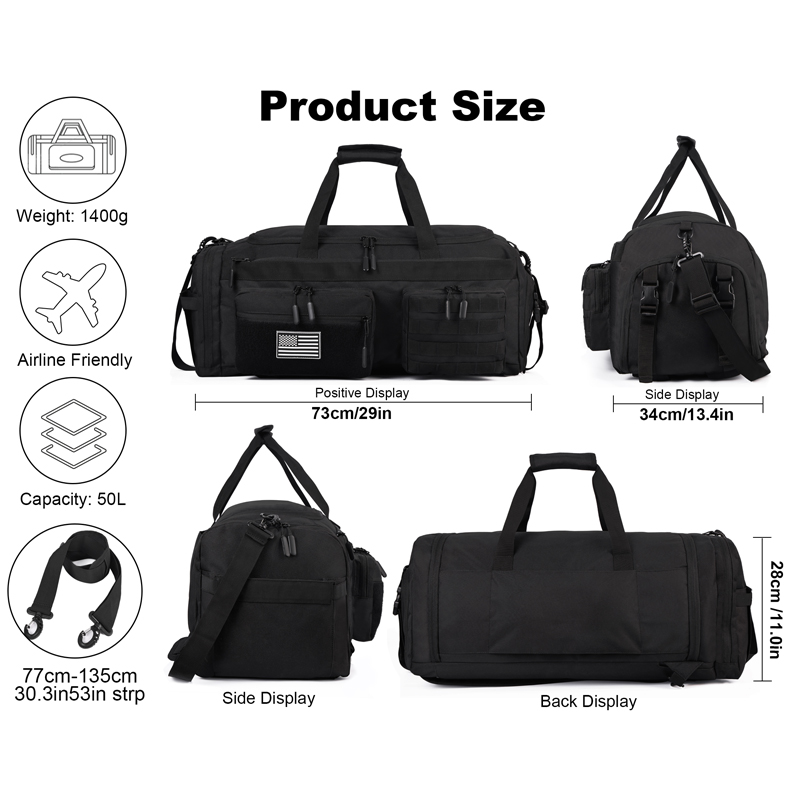 LHI 50L 3 in 1 Travel Duffle B - Rucksack Military Style avis et prix
