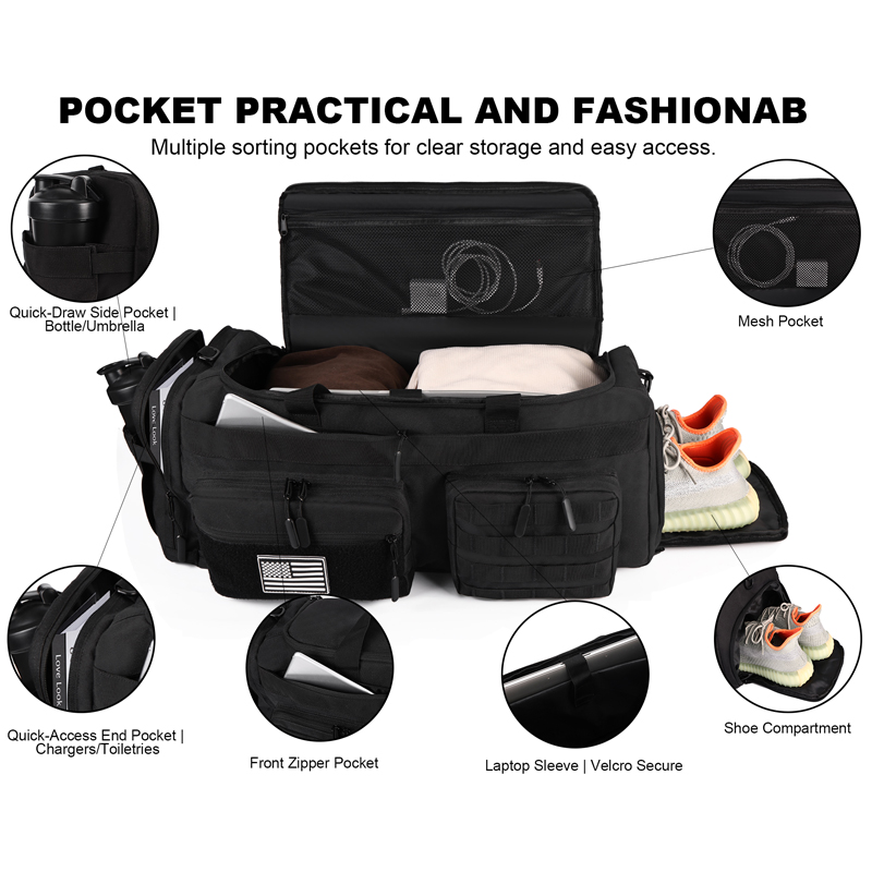 LHI 50L 3 in 1 Travel Duffle B - Rucksack Military Style avis et prix