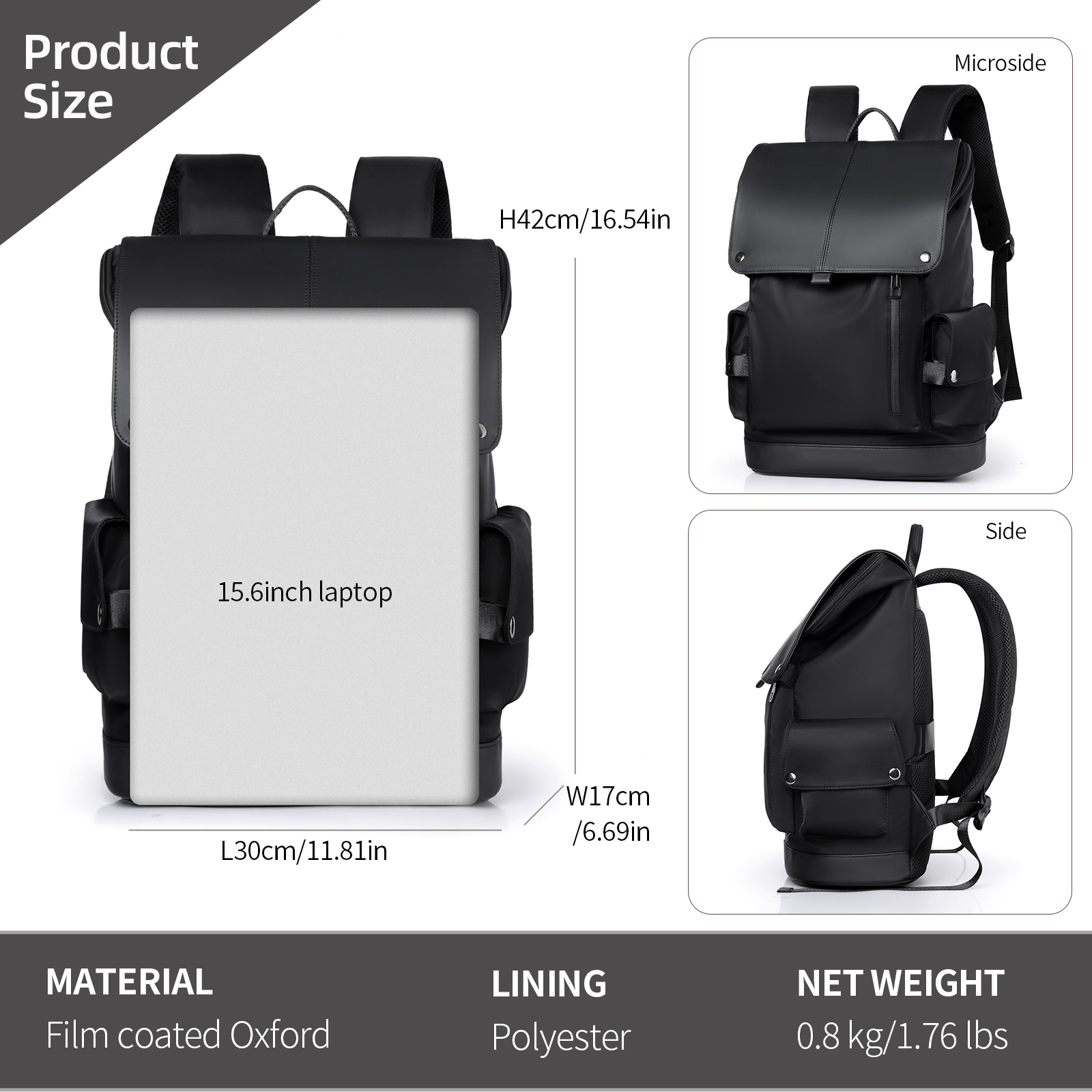 15.6in Laptop Backpack Oxford  - Hiking Backpack Waterproof avis et prix