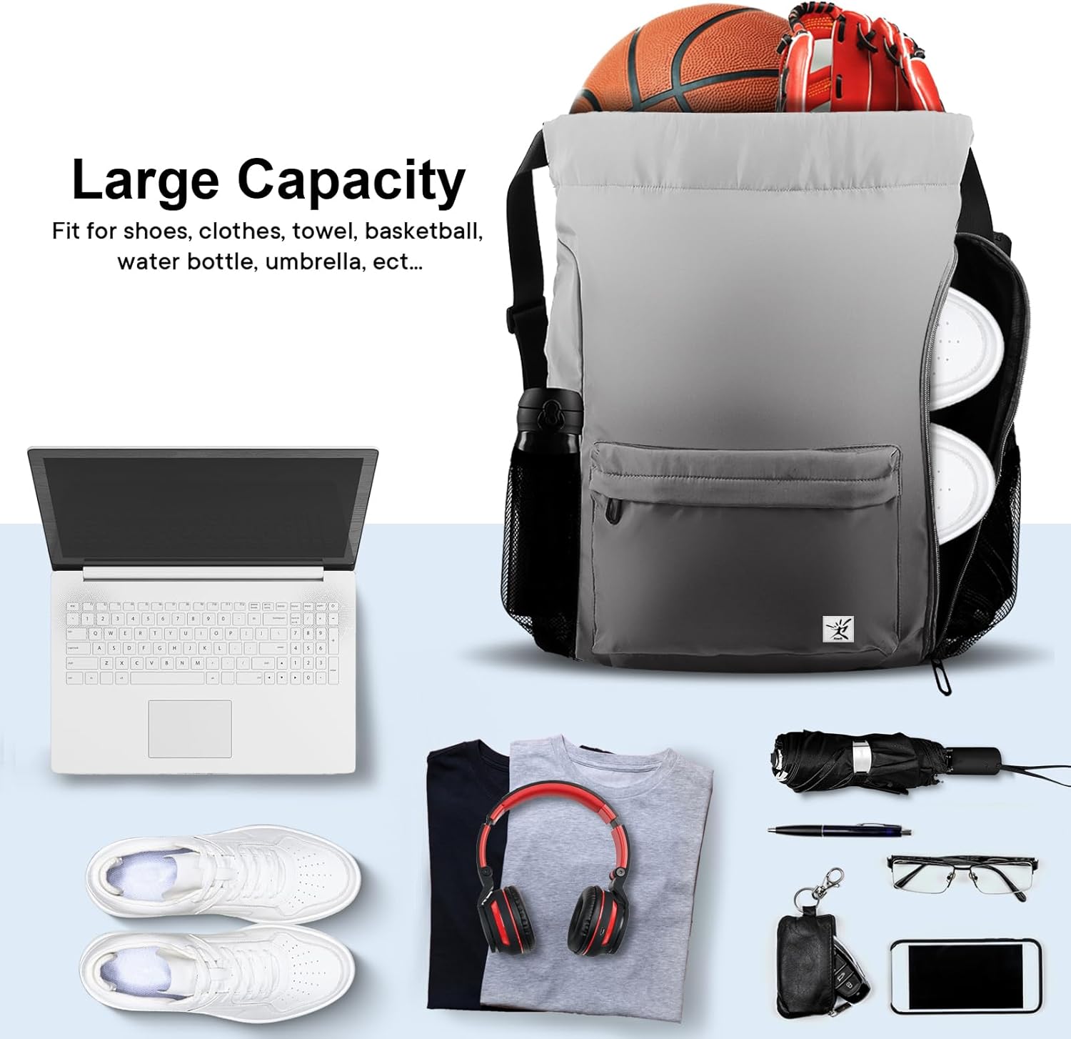 Drawstring Backpack with Mesh  - Drawstring Gym Bag avis et prix