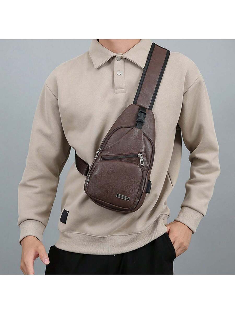 Mens Sling Bag With USB Port,  - Sling Backpack Shoulder avis et prix