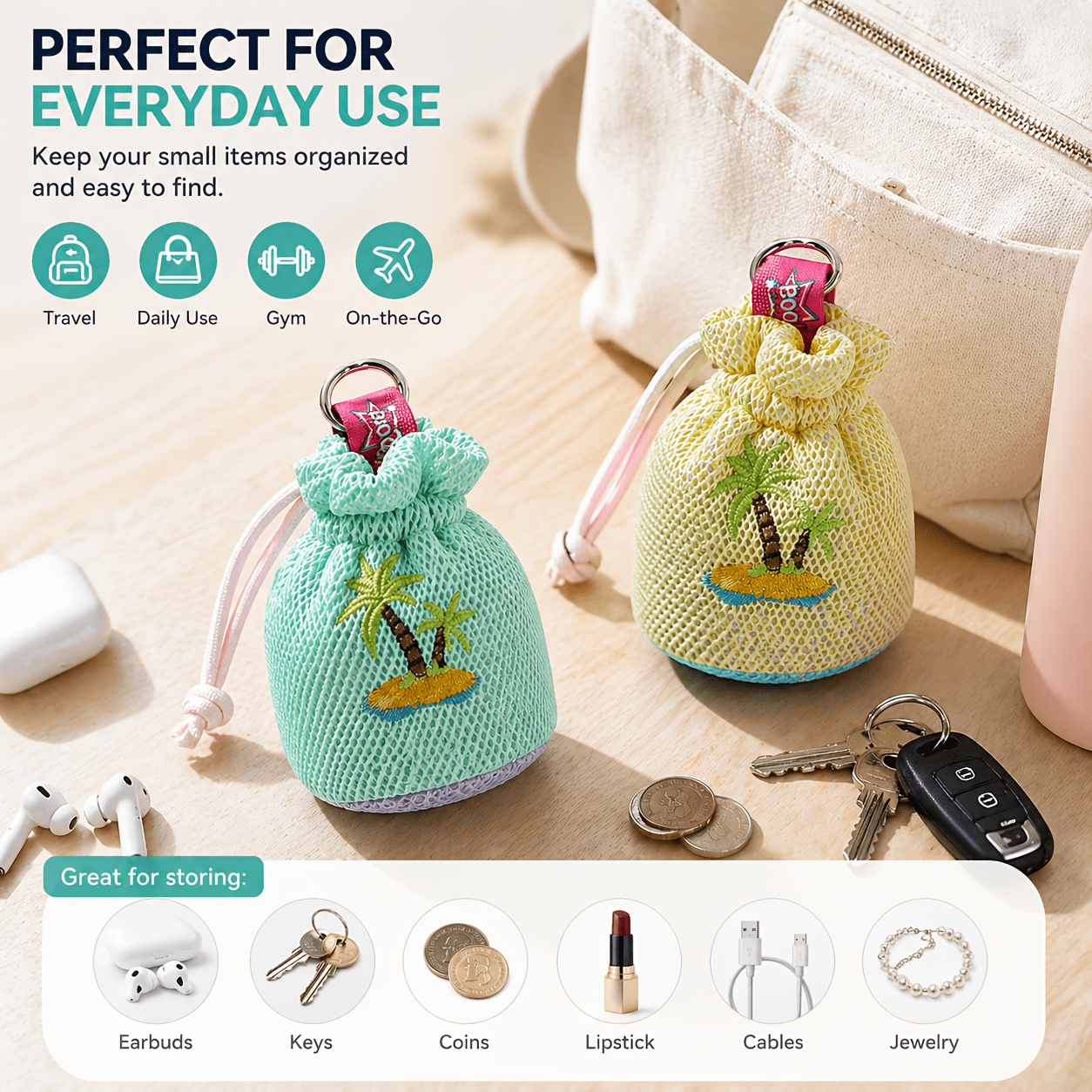 New Ins Style Coconut Tree Buc - Mini Backpack Purse avis et prix