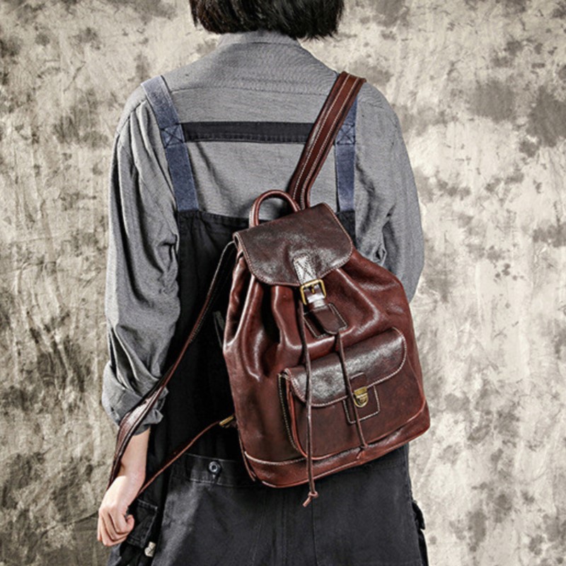 Johnature Leisure Travel Bag N - Leather Backpack Vintage avis et prix